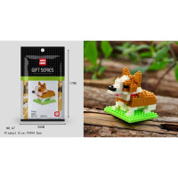 Мультфильм животных Тигр Слон Кошка Собака Панда Хаски пуделя модель жирафа мини микро конструкторных блоков, Детские кубики, игрушки для детей, подарок