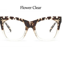 Модная леопардовая оправа для очков для женщин Винтажная квадратная Цветочная Женская оправа для очков Роскошные прозрачные очки