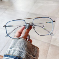 Оправа для очков с двойными мостами для мужчин и женщин, квадратная