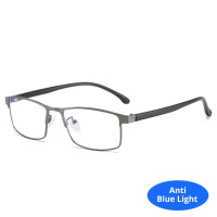 Очки для близорукости с прямоугольной металлической оправой, аксессуары для мужчин и женщин, чёрные, Блестящие оптические короткие зеркальные линзы