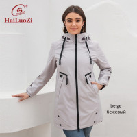 Новое Женское пальто HaiLuoZi Весна 2022 Повседневная ветровка средней длины высококачественный Женский Тренч с капюшоном женская одежда 9352