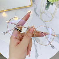 Очки для близорукости для мужчин и женщин, металлическая многогранная отделка, с диоптриями-0,5-1,0-1,5-2,0-2,5-3,0-3,5, ультралегкие очки для близорукости