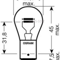 OSRAM 7225-02B Лампа 12V P21/4W 21/4W BAZ15d OSRAM ORIGINAL LINE 2 шт. блистер 7225-02B