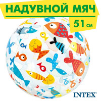 Мяч надувной пляжный детский Intex Летние Забавы 51 см