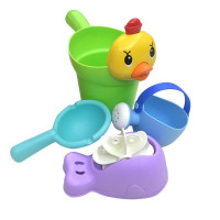 Набор для игры в песке и ванной/ мягкие игрушки для песочницы и воды/ ведерко, лейка, совочек, мельница
