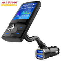 FM-передатчик ALLSOME Bluetooth QC3.0, автомобильное зарядное устройство USB, Автомобильный MP3-плеер с ЖК-дисплеем 1,8 дюйма, FM-модулятор Автомобильный комплект свободные руки