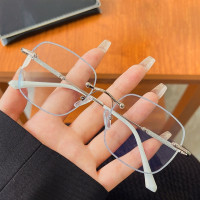 Очки для чтения с защитой от синего света для женщин, очки унисекс без оправы с алмазной огранкой, оптические очки для дальнозоркости с диоптриями