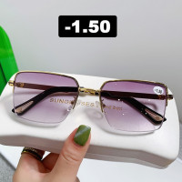 Ahora 2022 градиентные серые готовые очки для близорукости половинчатая оправа для женщин и мужчин новые модные оправы для очков для близорукости-1,0-1,5-2,0-2,5