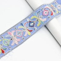 1 ярд, этническая Бриллиантовая кружевная отделка «сделай сам», аксессуары для одежды, сумок, ткань под заказ