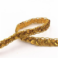 15 ярдов, 1 см, золотистые/Серебристые блестки, кружевной домашний декор, этнические танцевальные костюмы, «сделай сам», свадебные ремесла ручной работы, украшения для шеи, аксессуары