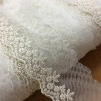 Горячая Распродажа 3 метра 2018 Новый вышитый хлопок кружево отделка шитье аксессуары для одежды бежевая кружевная ткань шириной 6 см