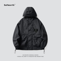 高級感男裝戶外防曬衣2023夏季新款休閒工作服衝鋒衣男士輕薄防曬服