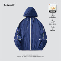 Selfworth冰絲防曬衣男夏季UPF抗UV涼感防曬服薄款連帽外套男