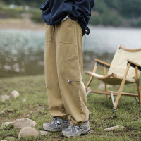 漫渡春秋日系復古寬鬆直筒工裝褲男女美式休閒百搭簡約潮廓形長褲