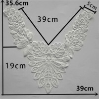 Черно-белая декоративная кружевная нагрудная аппликация для вышивки, искусственный воротник, сделай сам, одежда, принадлежности для рукоделия, аксессуары, 1 шт. для продажи