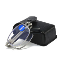 Складные очки для чтения в стиле ретро с защитой от сисветильник, с чехлом, для мужчин и женщин, роскошные брендовые телескопические очки для дальнозоркости, очки для пожилых людей