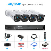 Система видеонаблюдения HFW, 4K, 8 Мп, Poe, объектив с автофокусом, объектив 2,8-10 мм, 4-кратный зум, камера видеонаблюдения, комплект s, комплект наружного видеонаблюдения