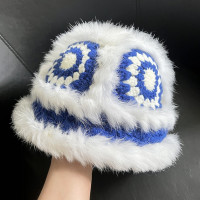 Китайские шикарные Панамы для женщин, зимняя теплая милая плюшевая шапка, Повседневные вязаные рыбацкие Кепки из кроличьего меха с большой талией, 2023