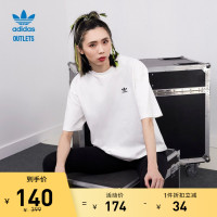 adidas官方outletsAdidas三葉草女bf風寬鬆印花純棉運動短袖T恤