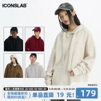 【張星特同款】ICONSLAB基礎logo連帽運動衫粗帽繩重磅情侶款帽衫男