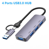 YUCUN USB3.0 концентратор 3 0 4 порта USB 3,0 адаптер 5 Гбит/с высокоскоростной Многофункциональный разветвитель для Lenovo Macbook Pro Аксессуары для ПК USBC