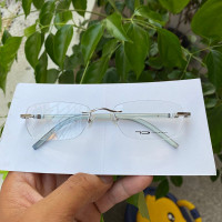 Очки без оправы титановые для мужчин и женщин, серебристые прямоугольные, среднего и большого размера для близорукости