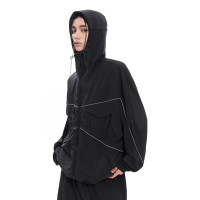 ESAT 23SS黑色廓形連帽UPF50+防曬衣薄款外套