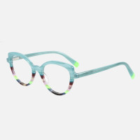 ZENOTTIC 2023 модные овальные оптические очки оправа для женщин Лоскутные без рецепта прозрачные линзы ретро очки A01064A
