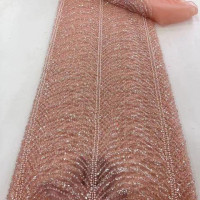 Роскошная Тяжелая фиолетовая кружевная ткань DUOFEIYA с блестками для свадебного платья, вечернее платье, французская Кружевная Ткань 5 ярдов