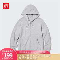 Uniqlo 男裝 連帽拉鍊運動開衫(長袖厚棉T運動服) 455400