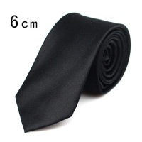 Классический черный галстук для мужчин, Шелковый мужской галстук для свадебной вечеринки, деловой галстук, 3 размера, повседневный однотонный галстук