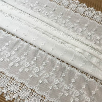 Ткань хлопковая натуральная белая, ажурная, с 3D вышивкой, для рукоделия, ширина одежда аксессуары для шитья см, 1 ярд, 125 дюйма
