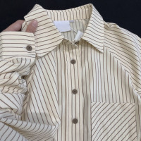 出乎意料的好穿！法式條紋長袖襯衫女高級感寬鬆小眾百搭襯衣外套