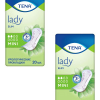 Прокладки урологические Tena Lady Slim Mini (ТЕНА Леди Слим Мини) женские, тонкие, Нидерланды, 20 шт (2 уп)