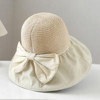 Шляпа от солнца в стиле Хепберн женская, модная пляжная Панама от солнца, соломенная Кепка в стиле кэжуал, для отдыха на море, лето