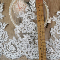 Изысканная Роскошная Венецианская сетка шириной 26 см с вышивкой цвета слоновой кости, цветок, венецианская сетка, искусственное шитье для свадьбы, Dec.