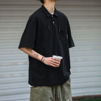 日系復古半袖親膚百搭POLO衫男潮牌夏季休閒寬鬆翻領拉夫·勞倫馬球短袖T恤