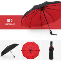 Ветрозащитный Двойной тканевый 3 складной автоматический зонт от дождя женский деловой для мужчин портативный большой зонтик для женщин и мужчин