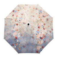 Летние Акварельные Цветы, полностью автоматический зонт от дождя, внешний зонт для женщин и мужчин, восьмижильный зонт