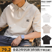 日系痞帥Polo衫短袖T恤男潮 夏季美式翻領男士寬鬆襯衫領T恤上衣