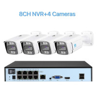Система видеонаблюдения XMEYE, водонепроницаемая IP-камера безопасности, 8 Мп, 4K, POE, с обнаружением присутствия автомобиля, 4 канала, 8 каналов аудио, для наружного наблюдения