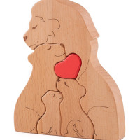 Фигурка статуэтка семья львов из дерева для декора подарок на деревянную свадьбу