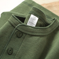 顯白C位牛油果綠！新款250g重磅亨利長袖T恤男寬鬆休閒情侶上衣女