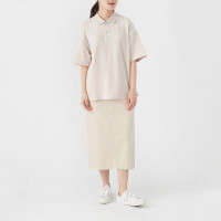 無印良品 MUJI 女式 涼感珠地網眼POLO衫休閒百搭上衣
