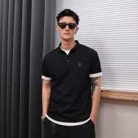徐太浪高級感商務Polo衫男夏季潮牌美式休閒簡約純色有領T恤上衣