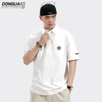 港風日系polo衫短袖T恤男士夏季純棉翻領半袖上衣服男款高端T恤