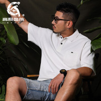 美式潮牌Polo衫短袖男2023新款夏季山系休閒300g重磅復古寬鬆T恤