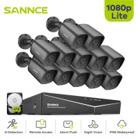 Sannce 1080P Lite HD DVR 16CH TVI камера видеонаблюдения Система 265 Pro + IR ночное видение CCTV камера безопасности Защита IP66