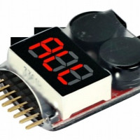 Бортовой тестер-индикатор напряжения Li-Po 1-6S Lipo Battery Voltage tester