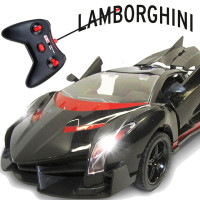 Дерзкая машинка на пульте управления Lamborghini (Ламборгини), масштаб 1:18, черная с красным